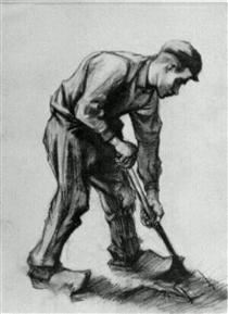 Peasant Boy, Digging - Винсент Ван Гог