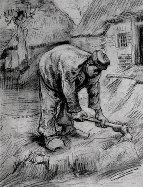Peasant, Chopping, 1885 - 梵谷