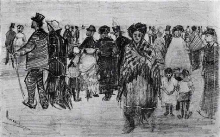 People Walking on the Beach, 1882 - Винсент Ван Гог