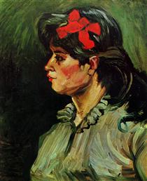 Portrait of a Woman with a Red Ribbon - Vincent van Gogh