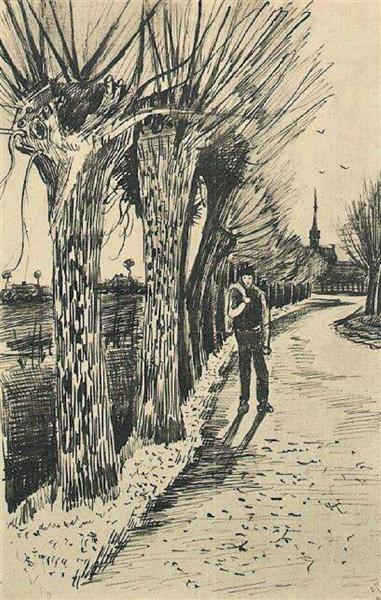 Road with Pollard Willows, 1881 - 梵谷