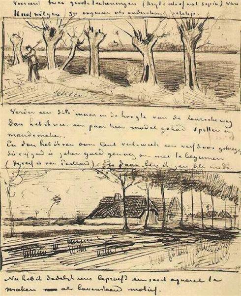 Road with Pollard Willows, 1881 - Вінсент Ван Гог