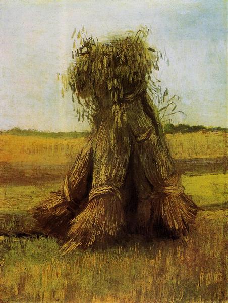 Sheaves of Wheat in a Field, 1885 - Винсент Ван Гог
