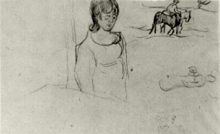 Sheet with a Few Sketches of Figures, 1890 - Vincent van Gogh