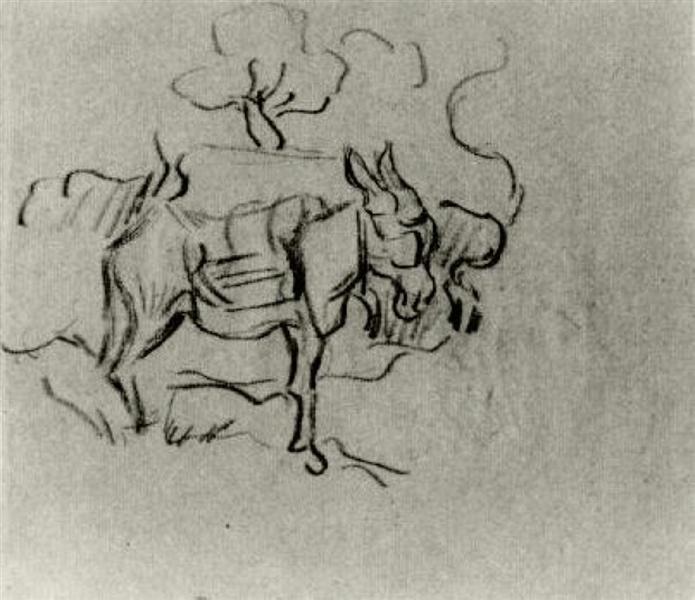Sketch of a Donkey, 1890 - 梵谷