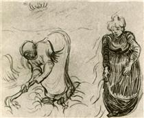 Sketch of Two Women - 梵谷