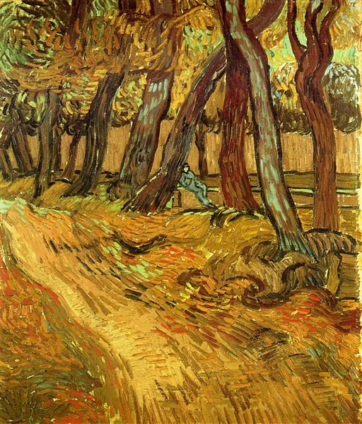 The Garden of Saint-Paul Hospital with Figure, 1889 - Vincent van Gogh