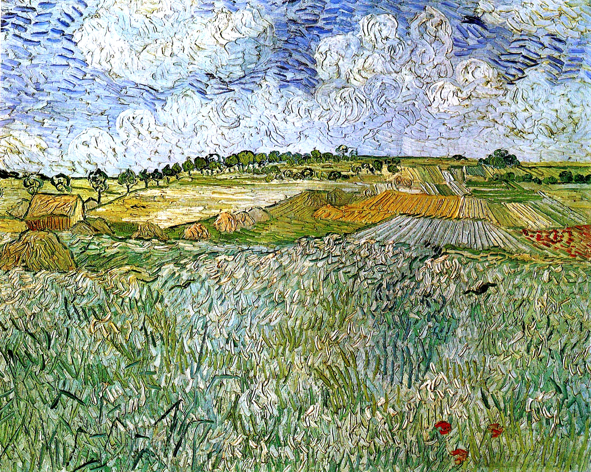 The Plain at Auvers - Vincent van Gogh - WikiArt.org - encyclopedia of ...