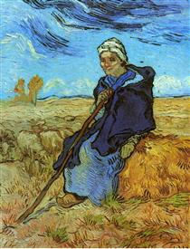 The Shepherdess (after Millet) - 梵谷