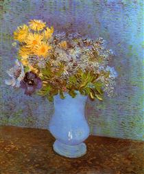 Vase with Lilacs, Daisies and Anemones - Vincent van Gogh