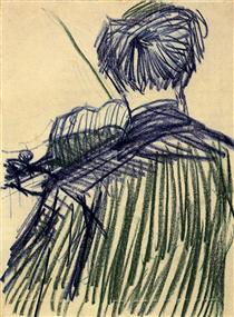 Violinist Seen from the Back - Vincent van Gogh