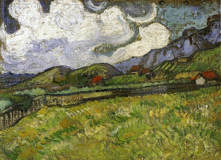 Wheat Field behind Saint-Paul Hospital with a Reaper, 1889 - Винсент Ван Гог