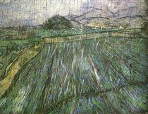 Wheat Field in Rain - Винсент Ван Гог