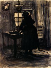 Woman Cutting Bread - Винсент Ван Гог