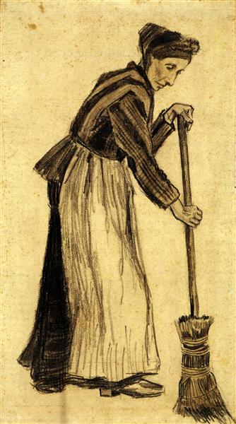 Woman with a Broom, 1882 - 梵谷
