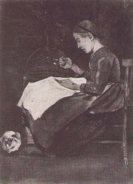 Young Woman Sewing, 1881 - Вінсент Ван Гог
