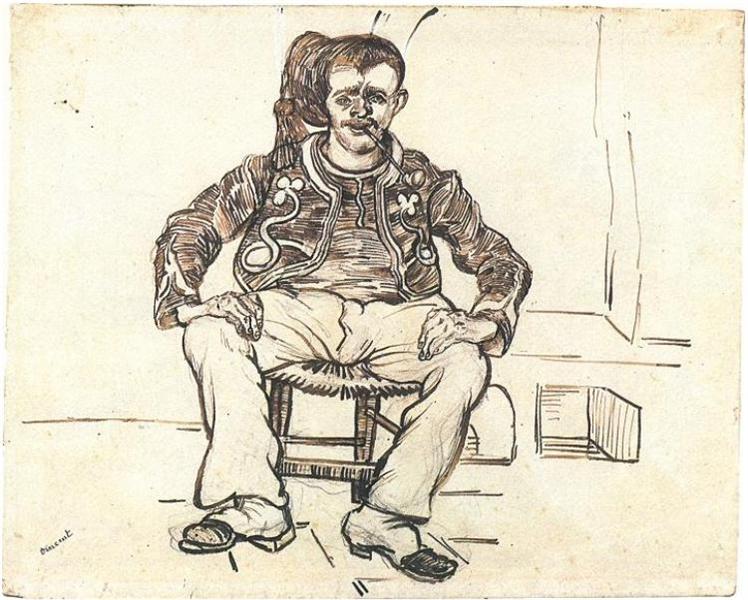 Zouave Sitting, Whole Figure, 1888 - Винсент Ван Гог