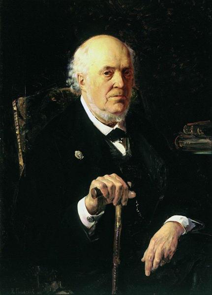 A portrait of E. I. Makovsky, 1880 - Vladímir Makovski