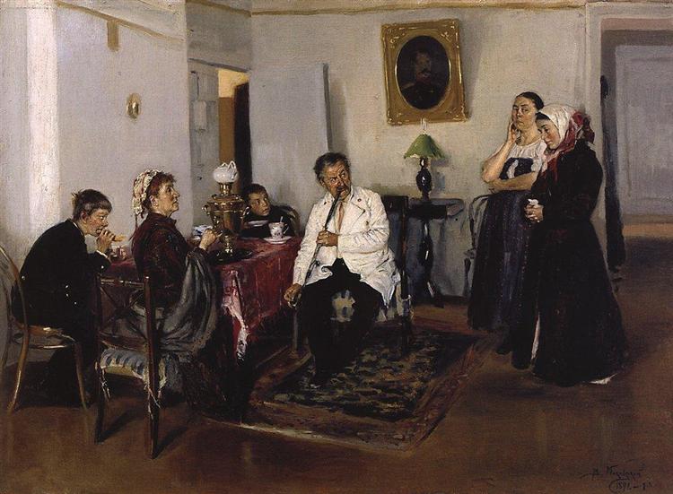 Hiring a servants, 1891 - Vladímir Makovski