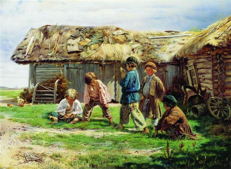 Игра в бабки, 1870 - Владимир Маковский