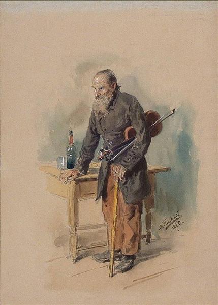 Wandering fiddler, 1886 - Wladimir Jegorowitsch Makowski