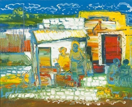 Figures in a Township, 1967 - Walter Battiss