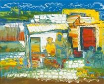 Figures in a Township - Walter Battiss