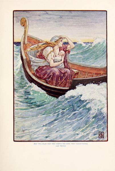 For two days and two nights the boat was and hither and thither - Walter Crane
