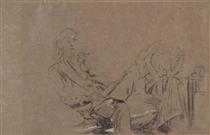 Study for `The Little Tea Party' - Walter Sickert