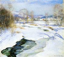 Icebound Brook (aka Winter's Mantle) - Willard Leroy Metcalf