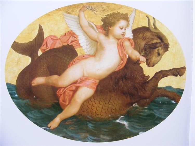 Cupid on a sea monster, c.1857 - William-Adolphe Bouguereau