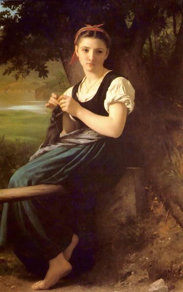 The Knitting Girl, 1869 - Вильям Адольф Бугро