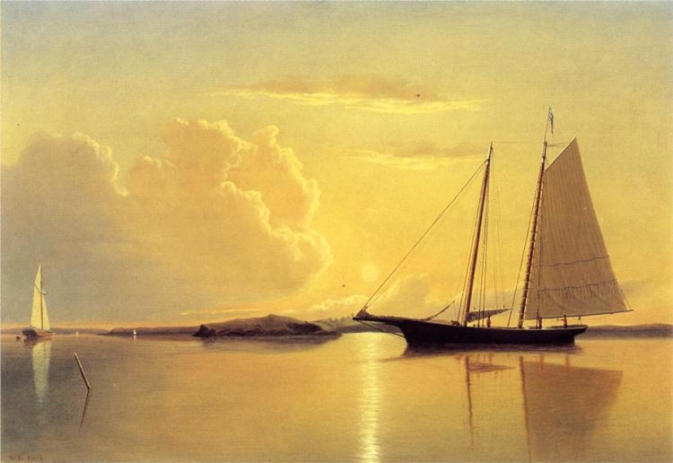 Schooner in Fairhaven Harbor, Sunrise, 1859 - William Bradford