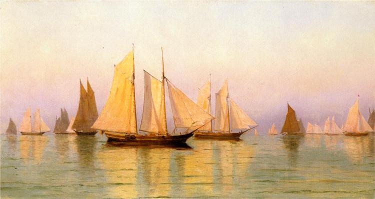 Sloops and Schooners at Evening Calm, 1889 - Уильям Брэдфорд