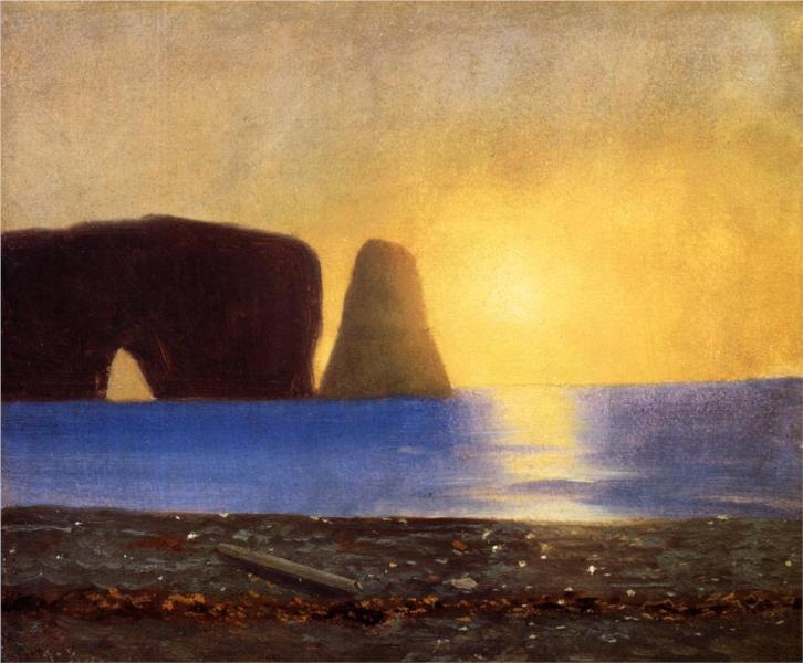 The Sun Sets, Perce Rock, Gaspe, Quebec, 1867 - Вільям Бредфорд