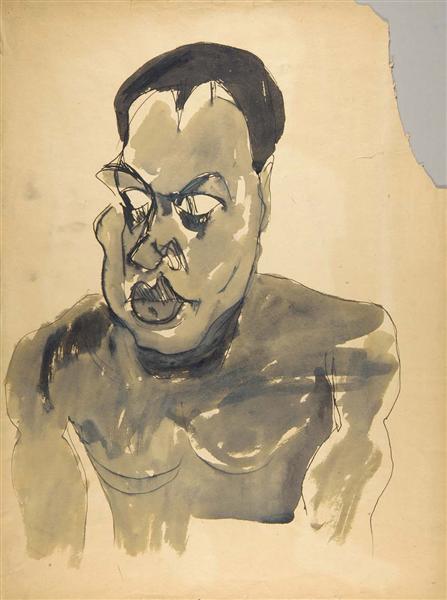 Male Nude - Portrait Bust, 1940 - Уильям Джонсон