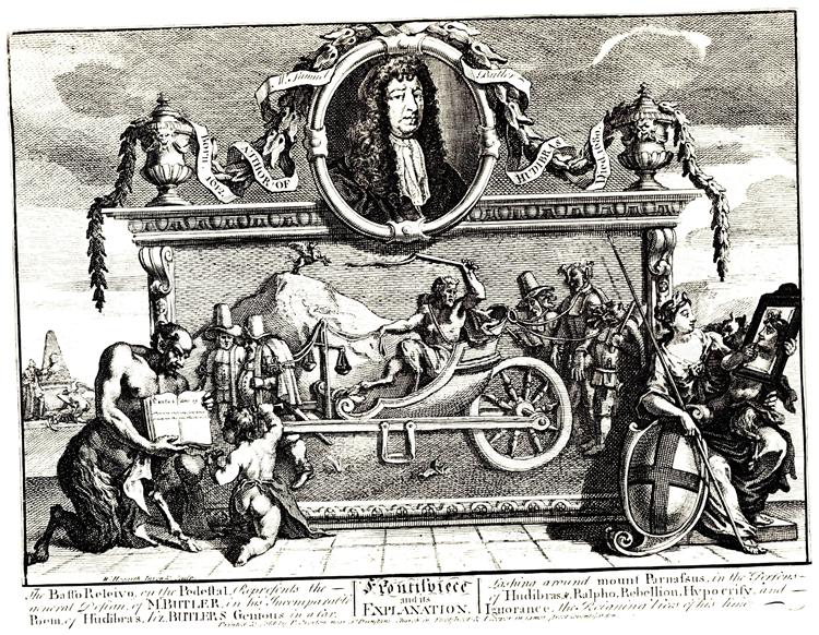 Frontispiece and its explanation (Hurdibras) - Уильям Хогарт