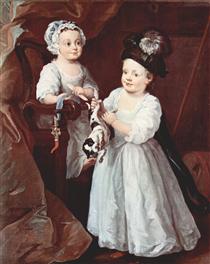 Portrait of Lady Mary Grey and Lord George Grey - Вільям Хогарт