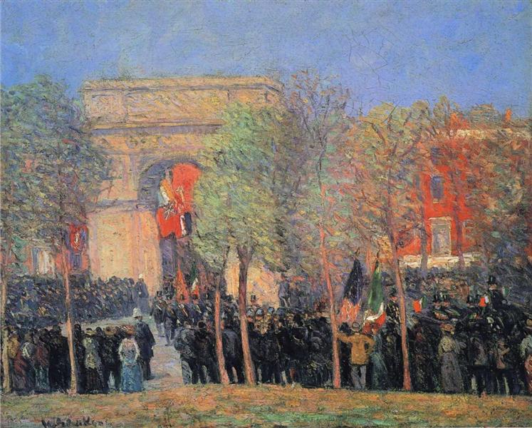 Italo-American Celebration, Washington Square, c.1912 - Вільям Джеймс Глакенс