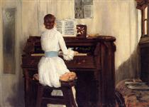 Mrs. Meigs at the Piano Organ - Уильям Меррит Чейз