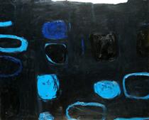 Composition with Blue and Black - William Scott