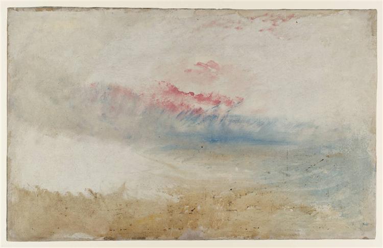 Red Sky over a Beach, 1845 - 透納