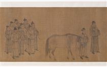 Emperor Minghuang viewing horses - Wu Daozi