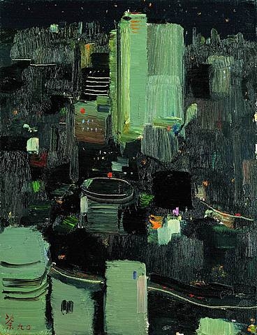 Toyko at Night, 1990 - 吳冠中