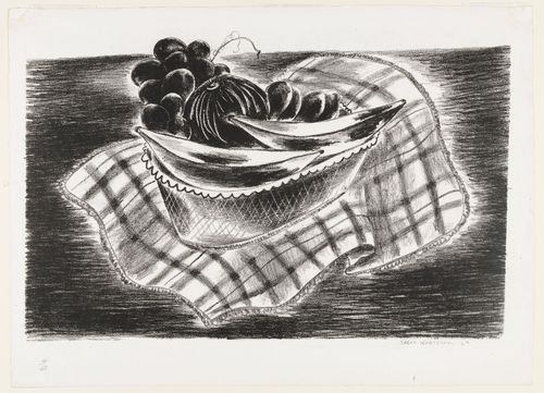 Checked Cloth - (Fruit in Basket), 1927 - Yasuo Kuniyoshi