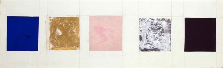 Monochrome blue, gold, pink, silver, black, c.1960 - 伊夫·克莱因
