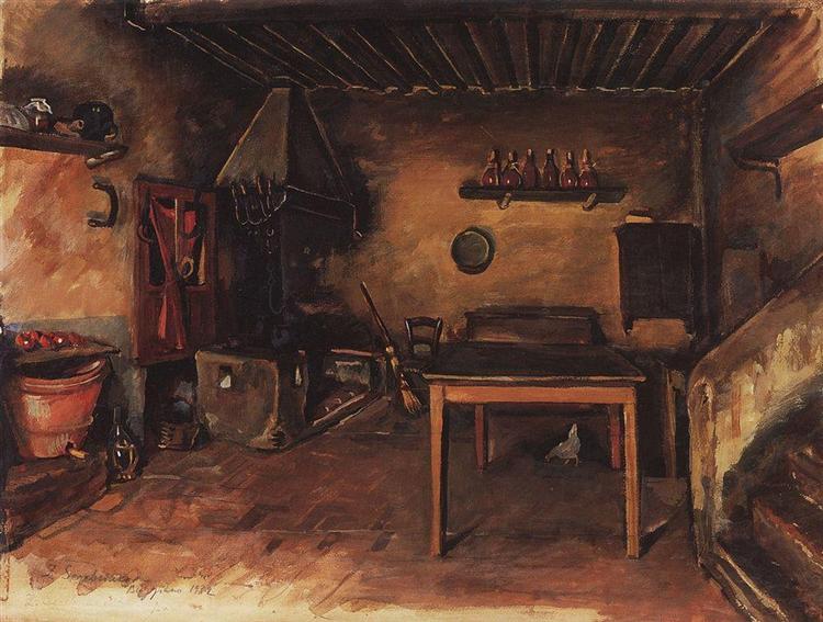 Деревенская кухня в окрестностях Буджиано, 1932 - Зинаида Серебрякова