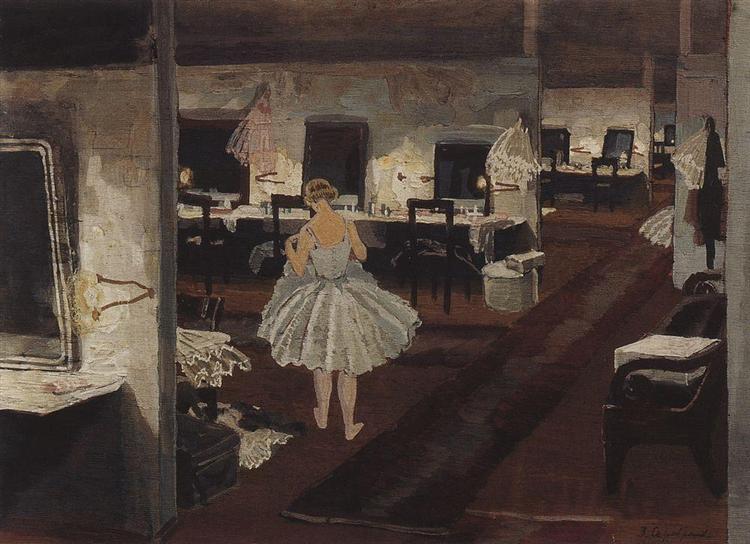 In ballet dressing room, 1922 - 1924 - Zinaida Serebriakova