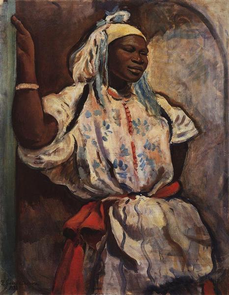 Moroccan woman in white, 1928 - Sinaida Jewgenjewna Serebrjakowa