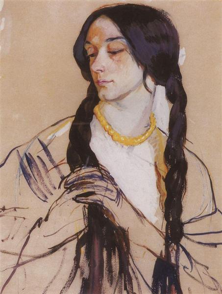 Портрет О.К.Лансере, 1910 - Зинаида Серебрякова